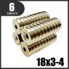 N35 - neodymium magnet - strong disc - 18mm * 3mm - with 4mm hole - 6 piecesN35
