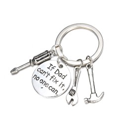 "If Dad Can't Fix It, No One Can" - silver keychainKeyrings