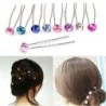 Silver hair pins - with crystals - 10 piecesHair clips