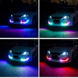 RGB light - car DRL lights - colorful LED strip - waterproof - 2 piecesLED strips