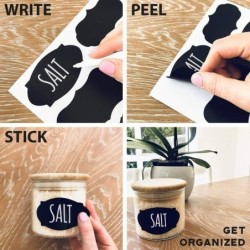 Multifunction black labels - jar / bottle stickers - with erasable chalk marker - 250 piecesAdhesives & Tapes