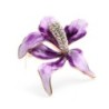 Purple orchid flower with crystals - broochBrooches