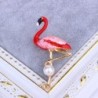 Red flamingo with pearl - broochBrooches