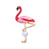 Red flamingo with pearl - broochBrooches