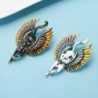 Flying angel cat with wings - enamel broochBrooches