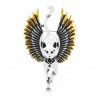 Flying angel cat with wings - enamel broochBrooches
