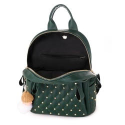 Leather backpack - with decorative studs - large capacityBackpacks