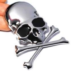 Metal skull / bones - emblem - car stickerStickers