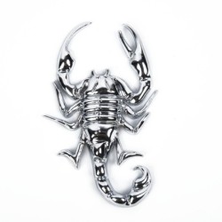 Silver scorpion - metal emblem - car stickerStickers