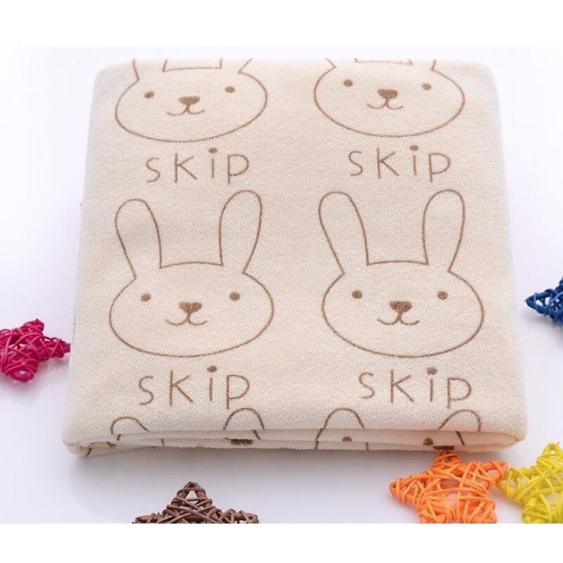 Soft baby bath towel - rabbits printedTextile