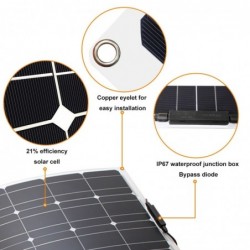 Solar panel kit - flexible - 100W / 200W / 300W - 12V / 24V - with PV connector - battery charger moduleSolar panels