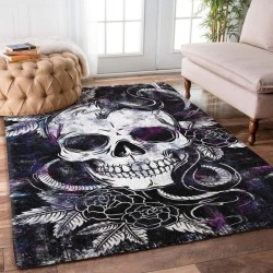 Decorative geometric carpet - non slip - white skullCarpets