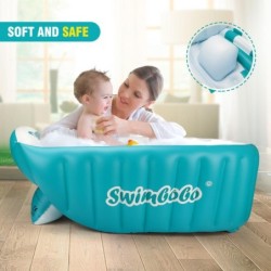 Inflatable baby bathtub - swimming pool - portable - foldable - non slip - cartoon bearSwimming
