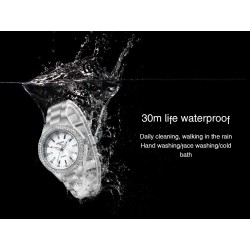 Luxurious Quartz watch - with rhinestones - waterproof - stainless steelWatches