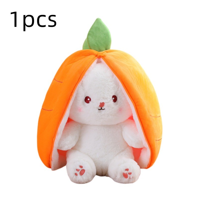 Plush white rabbit - pillow with zipper - toyCuddly toys