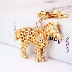 Crystal horse - metal keychainKeyrings