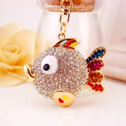 Colorful crystal fish - keychainKeyrings