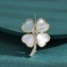 Four leaf clover brooch - shell / crystalBrooches