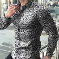 Fashion long sleeve shirt - floral print - slim fitT-shirts