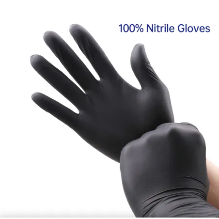 Disposable nitrile gloves - multipurpose - food grade - waterproof - blackHealth & Beauty