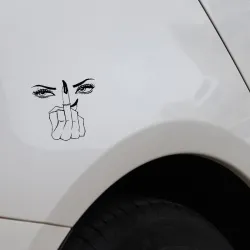 Vinyl car sticker - eyes / middle fingerStickers