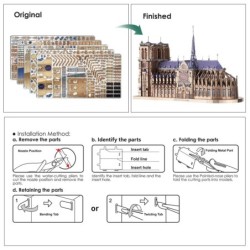3D metal puzzles - Notre Dame Cathedral - DIY model - building kitMetal