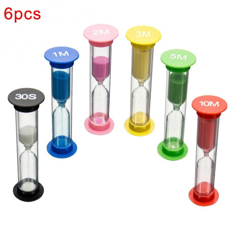 Hourglass - with sand - clock timer - 6 piecesPuzzles & Games