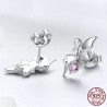 Flower fairy / pink crystal - silver earringsEarrings