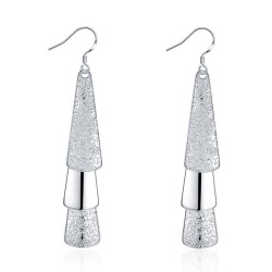 Elegant silver earrings - frosted tree leavesEarrings