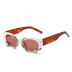 Punk style rectangle sunglasses - with snake decorationSunglasses