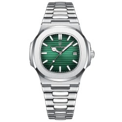 POEDAGAR - elegant Quartz watch - waterproof - stainless steel - greenWatches