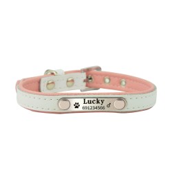 Dogs / cats collar - ID Tag - personalized - engraved - leatherCollar & Leads