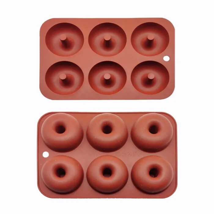 Silicone donut mold - non-stick baking tray - 6 holesBakeware