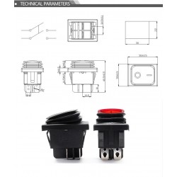 4 Pin DPST - T85 - car / boat toggle - rocker switch with LED - waterproofSwitches