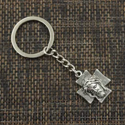 Cross with Jesus - metal keychainKeyrings