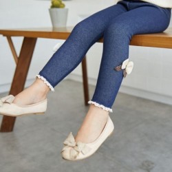 Thick / warm leggings - with decorative bowClothing