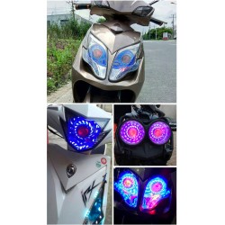 Motorcycle headlight - LED projector - single light - angel / devil eyesTurning lights