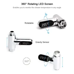 Water temperature display - thermometer - 360° rotating - LED digital screen - for shower / bathBathroom & Toilet