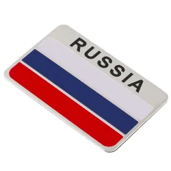 3D aluminum Russia flag - car stickerStickers