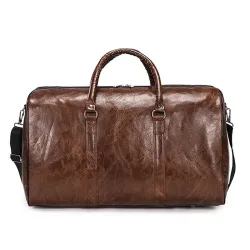 Leather travel / sports bag - shoulder strap - large capacityBags
