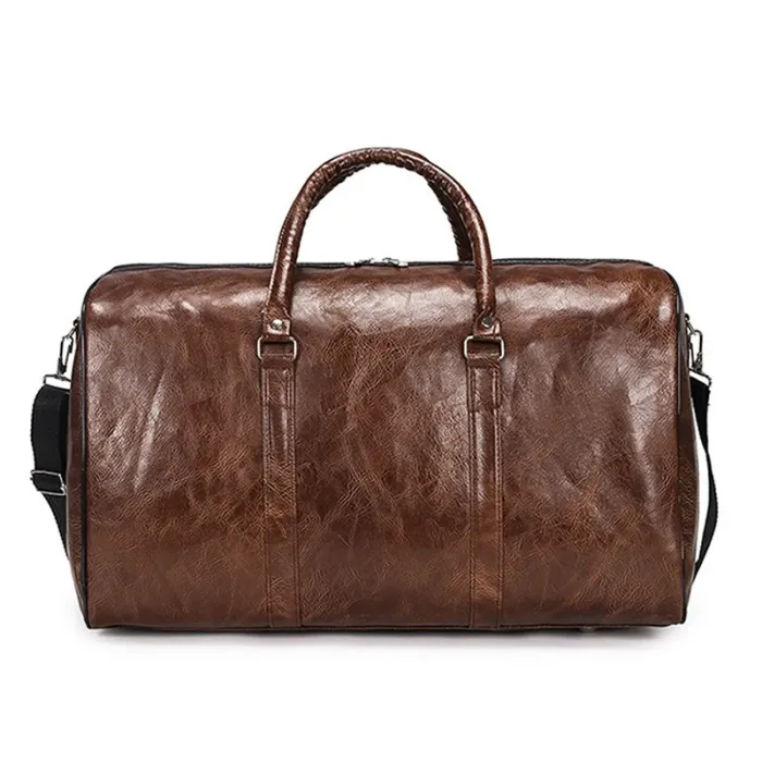 Leather travel / sports bag - shoulder strap - large capacityBags