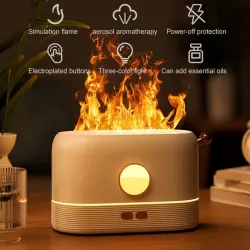 Ultrasonic air humidifier - essential oils diffuser - colorful LED flameHumidifiers