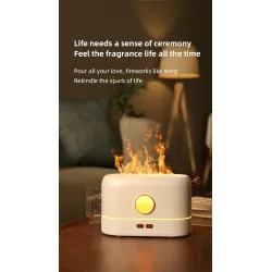 Ultrasonic air humidifier - essential oils diffuser - colorful LED flameHumidifiers