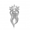 Tooth with a crystal crown - broochBrooches
