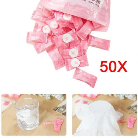Compressed towel - travel towel - cotton 50 piecesTextile