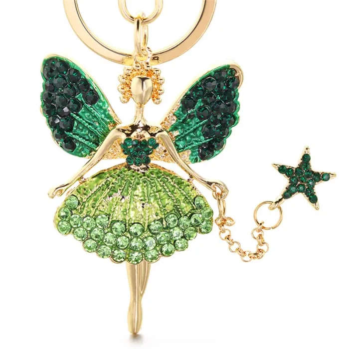 Crystal angel with a star - keyringKeyrings