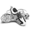 Football soccer shoe with rhinestone - keyringKeyrings