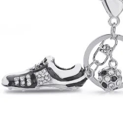 Football soccer shoe with rhinestone - keyringKeyrings