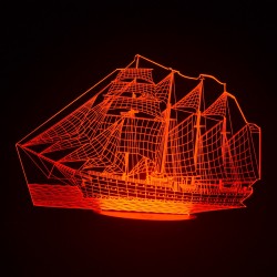 3D Ship Acrylic Optical LED Night LightLights & lighting