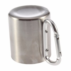 Stainless steel camping cup - mug - aluminum carabiner - 180mlOutdoor & Camping